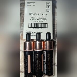 Lot of 3 - Revolution Liquid Highlighter.  Shade: Starlight. Stunning! Sealed.